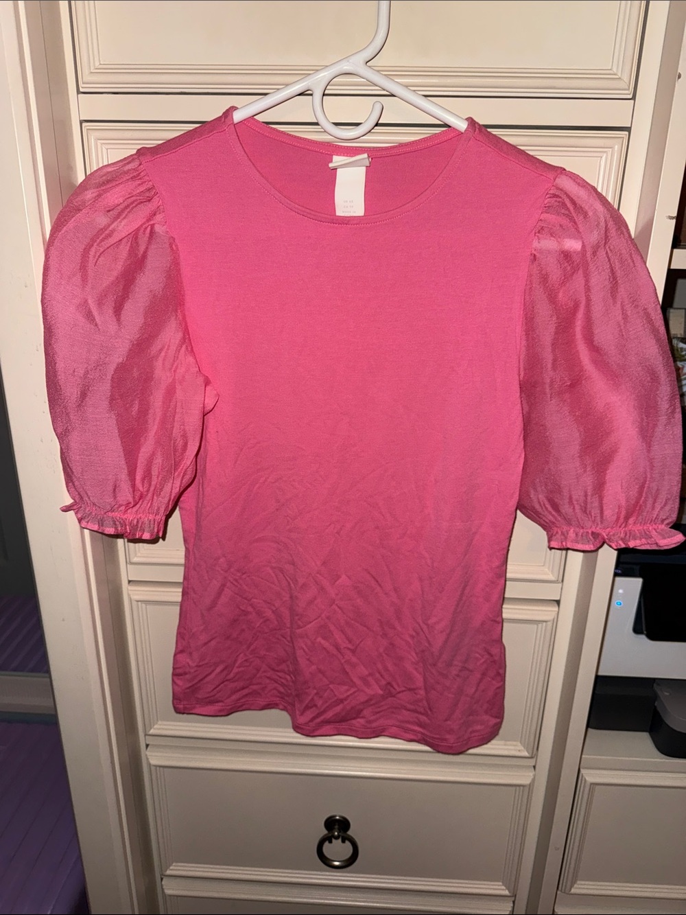 H&M Hot Pink Crewneck Tee with Short Sleeves